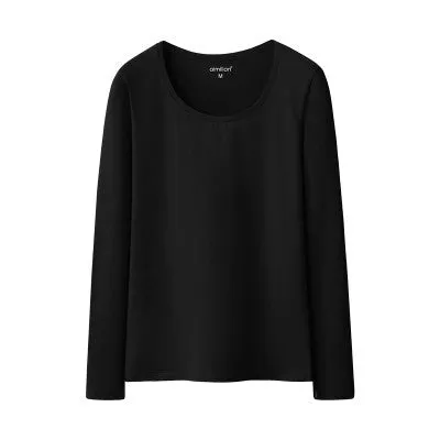 2016 Summer New Long-sleeved T-shirt Simple Solid Color Thin Section Cultivating Wild O-neck Bottoming Shirt Large Size T-shirt