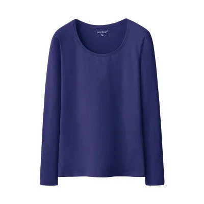 2016 Summer New Long-sleeved T-shirt Simple Solid Color Thin Section Cultivating Wild O-neck Bottoming Shirt Large Size T-shirt