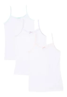 3-Pack White Camisole Undershirt 100% Combed Cotton