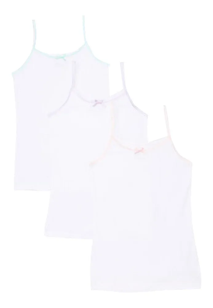 3-Pack White Camisole Undershirt 100% Combed Cotton