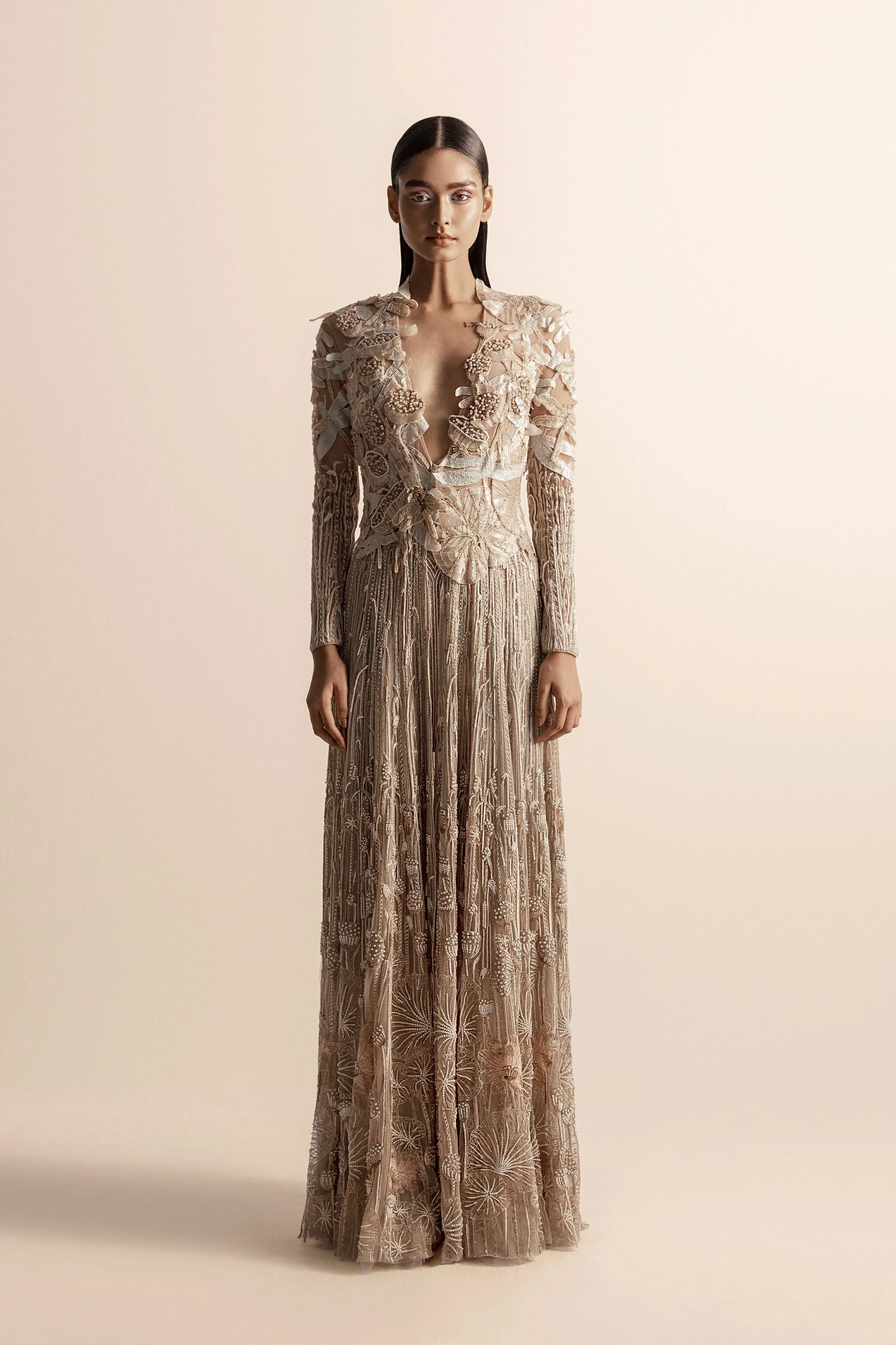 3d Nadru Embellished Long Jacket
