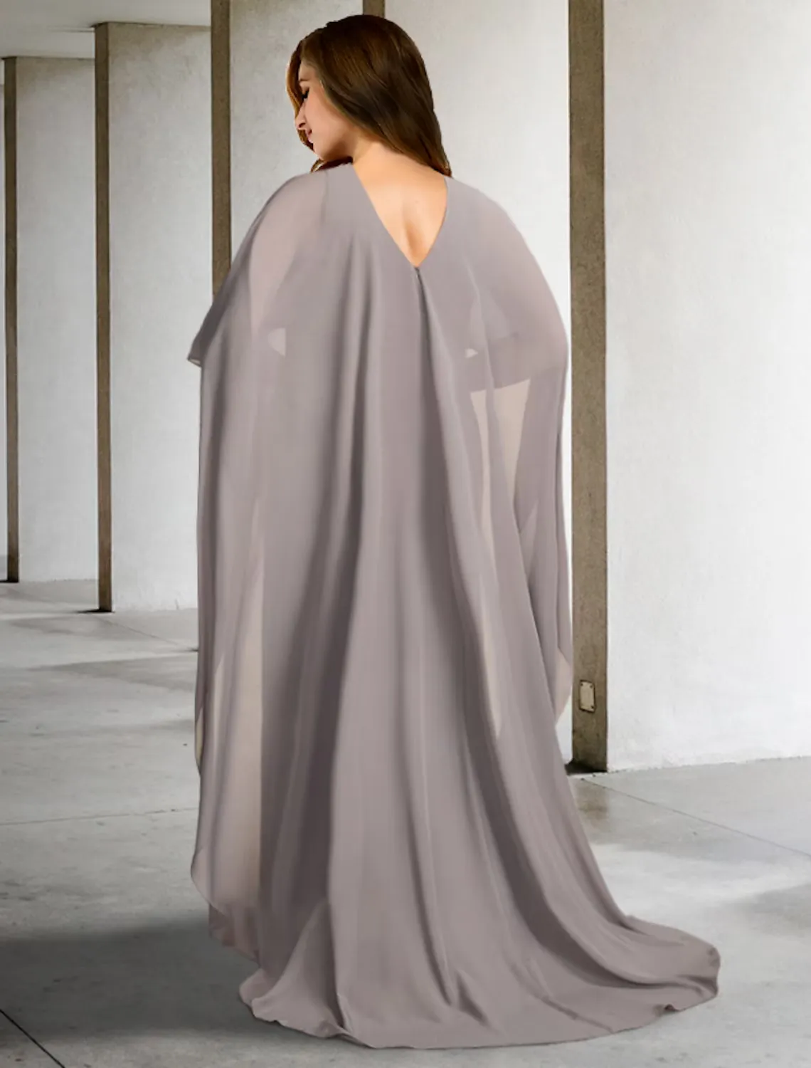 A-Line Plus Size Curve Mother of the Bride Dresses Elegant Dress Formal Sleeveless Chiffon with Slit