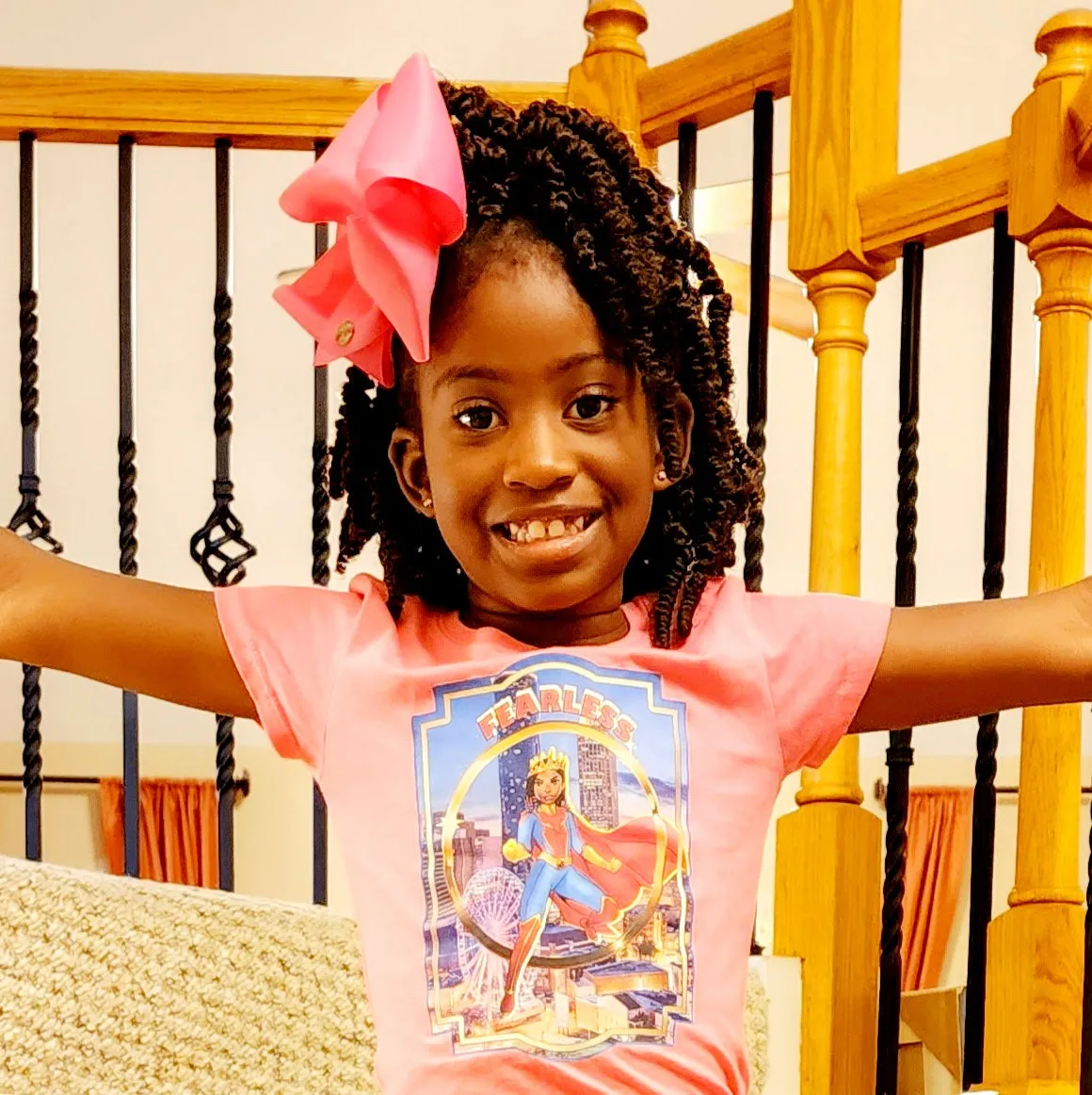 African American Super Girl Character Tee