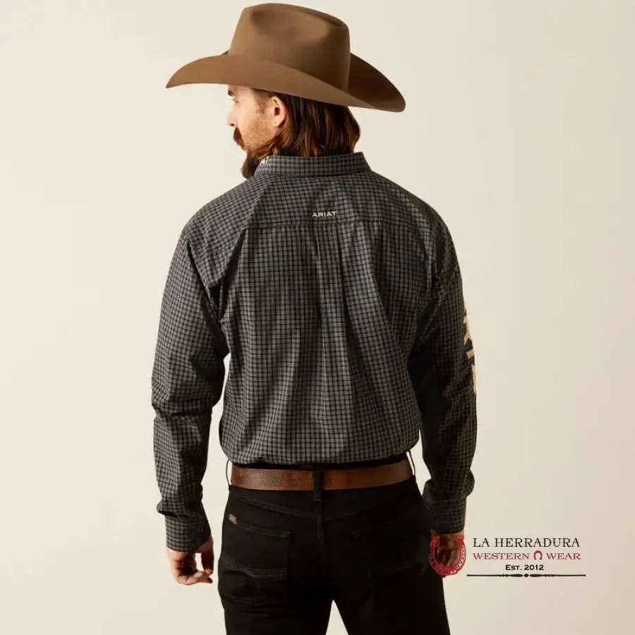 Ariat PRO Team Otto Long Sleeve Shirt Black/Khaki Classic Fit - 4058
