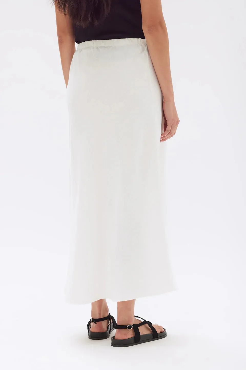 Assembly Label - Stella Linen Bias Skirt (White)