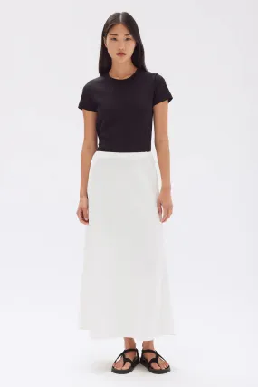 Assembly Label - Stella Linen Bias Skirt (White)