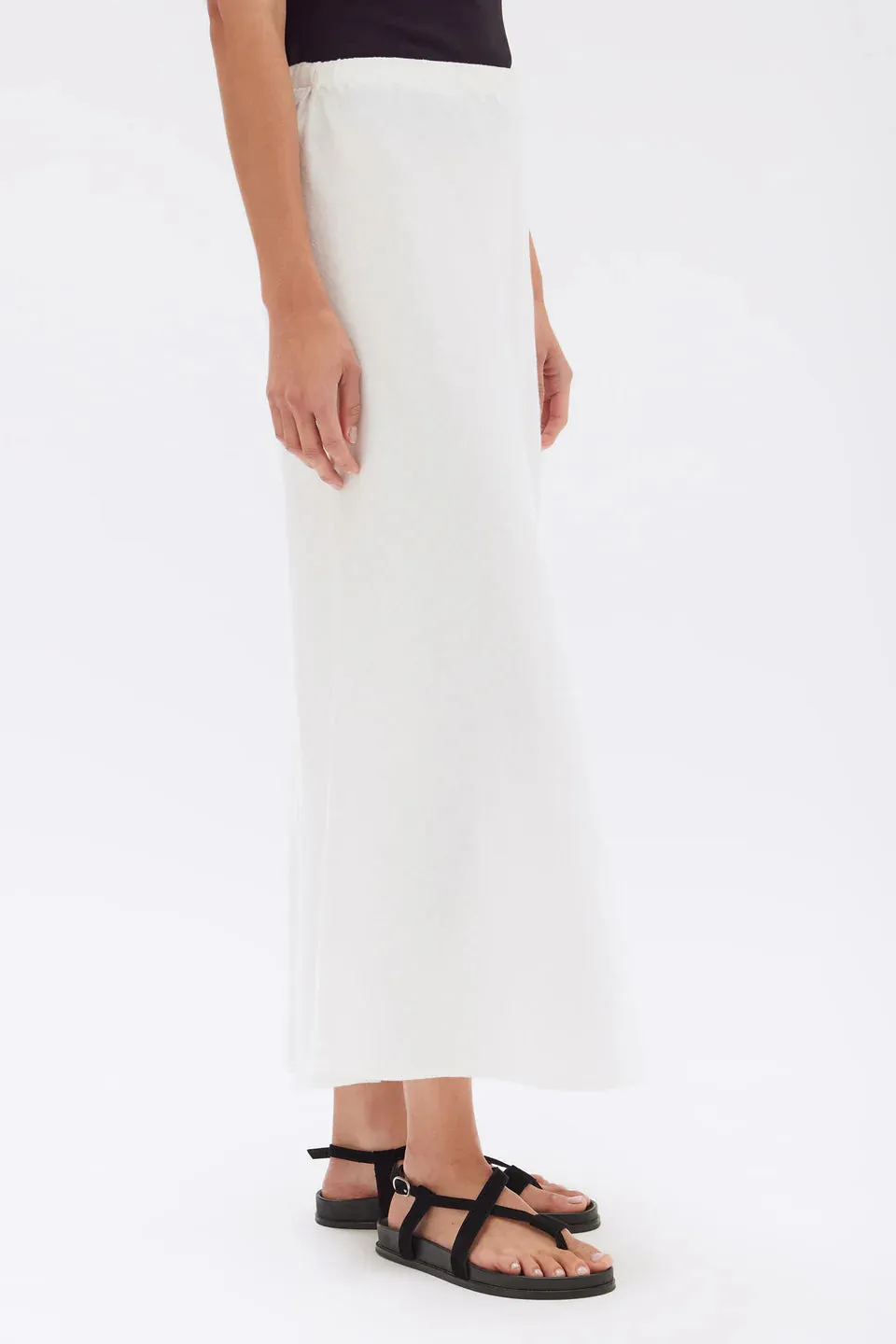 Assembly Label - Stella Linen Bias Skirt (White)