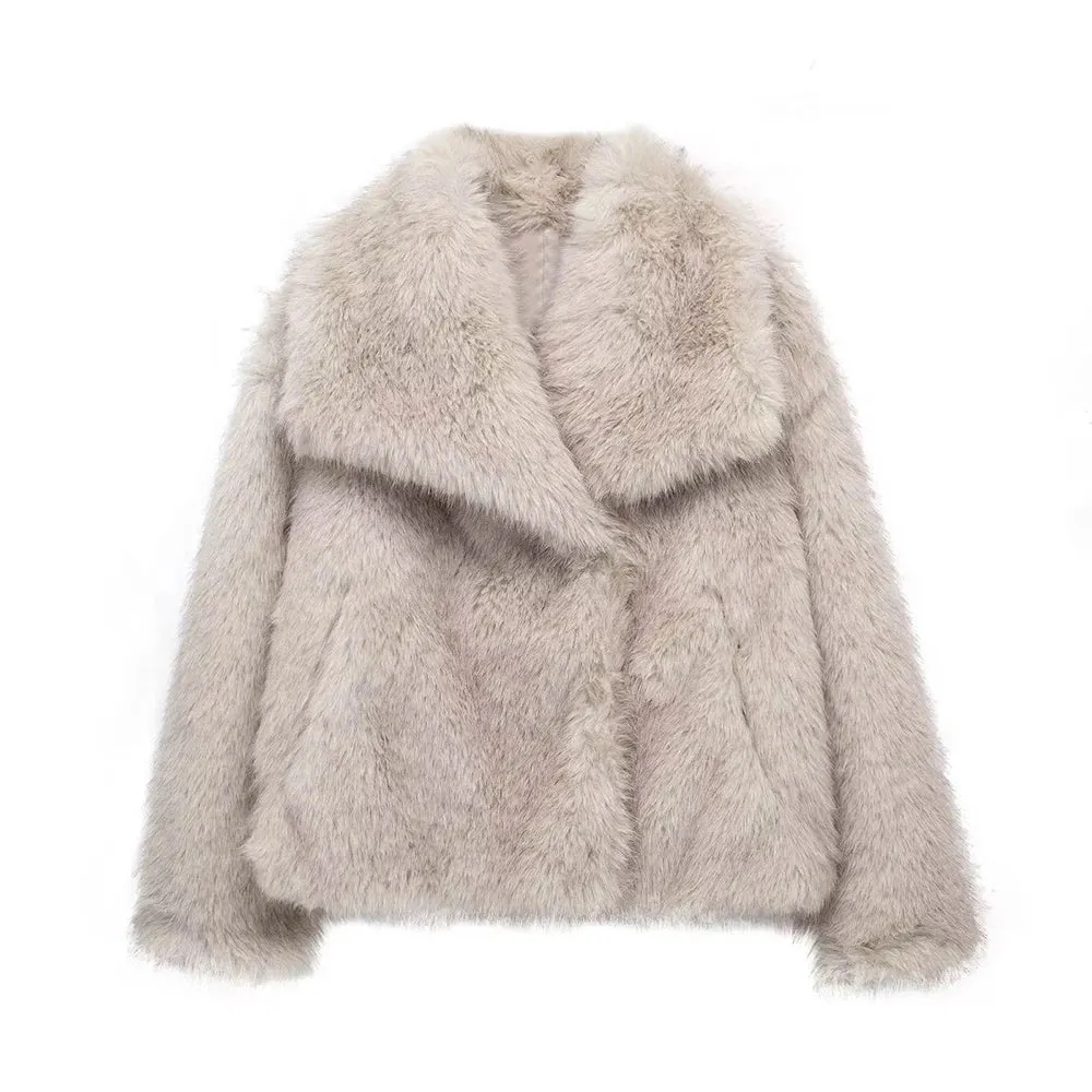 Athena Faux Fur Single Breasted Jacket