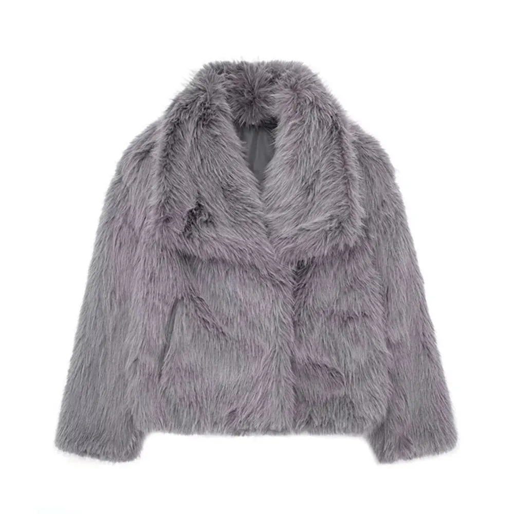 Athena Faux Fur Single Breasted Jacket