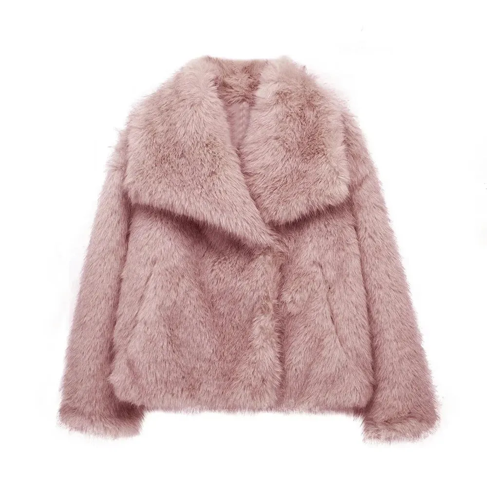 Athena Faux Fur Single Breasted Jacket