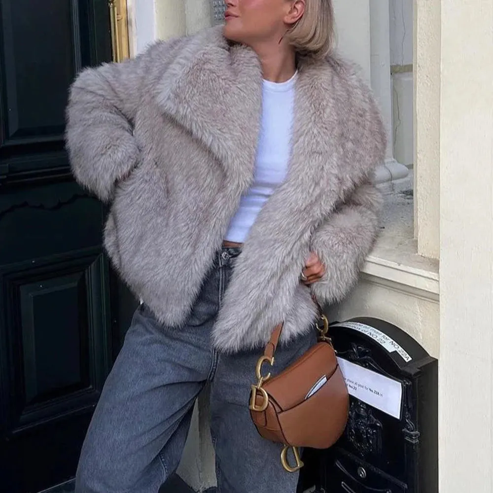Athena Faux Fur Single Breasted Jacket
