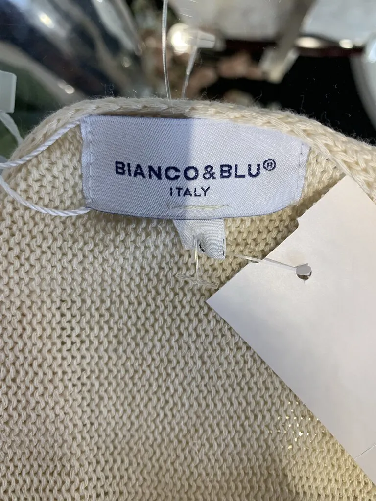 Bianco & Blu Beige Knit S/L Top