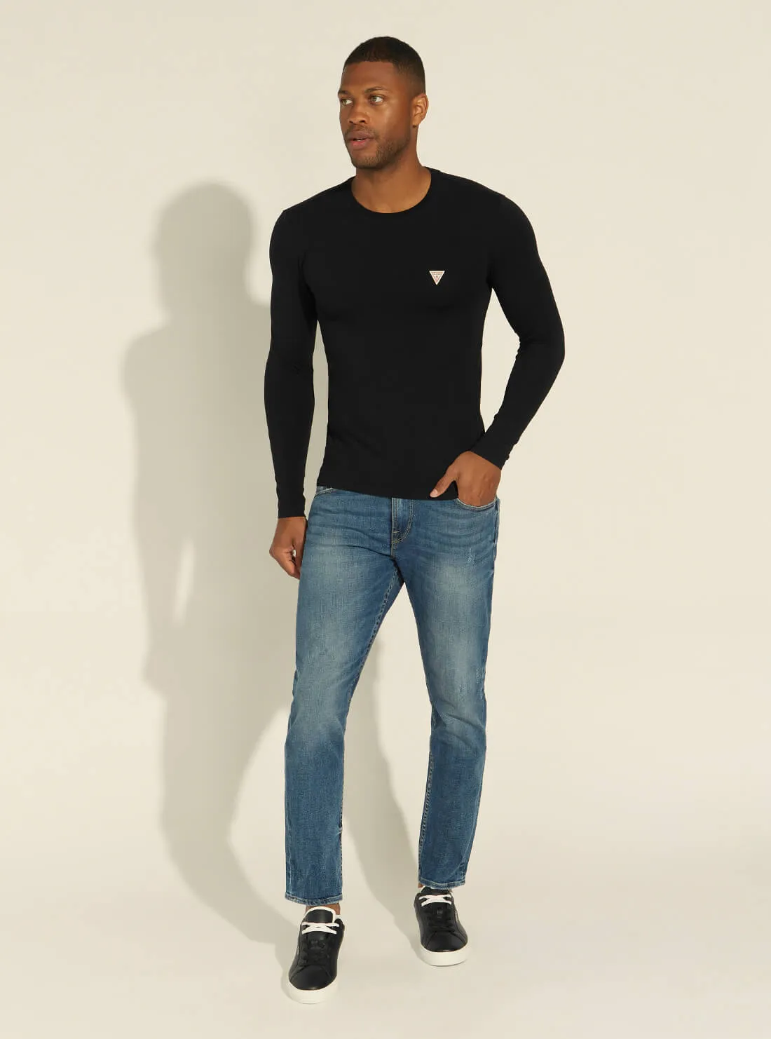 Black Super Slim Long Sleeve T-Shirt