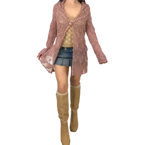 Blush Crochet Beaded Duster (M)