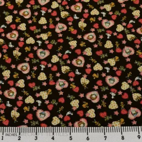 Brown Ducks & Dolls Cotton Print