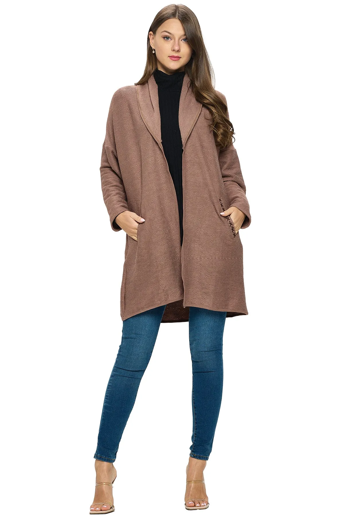 Cardigan Textured Oversized With Pockets