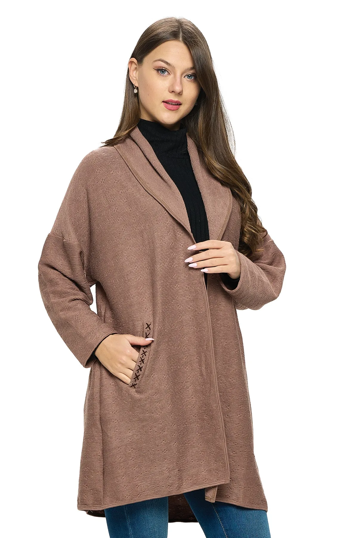 Cardigan Textured Oversized With Pockets