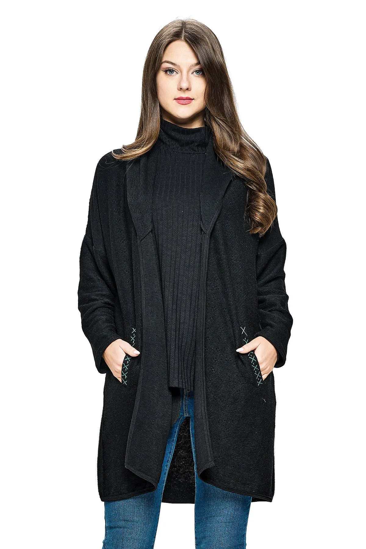 Cardigan Textured Oversized With Pockets