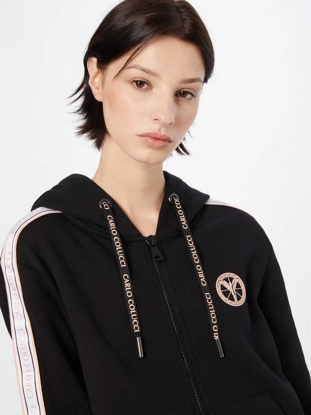 Carlo Colucci zip-up sweatshirt, black