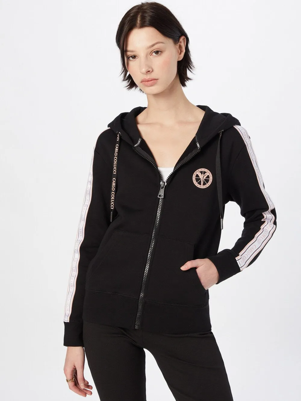 Carlo Colucci zip-up sweatshirt, black
