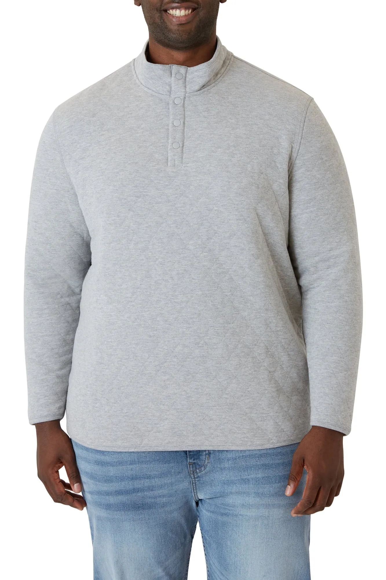 Chaps Men's Quilted Jersey Mock Neck Knit - Sizes XS up to 4XB