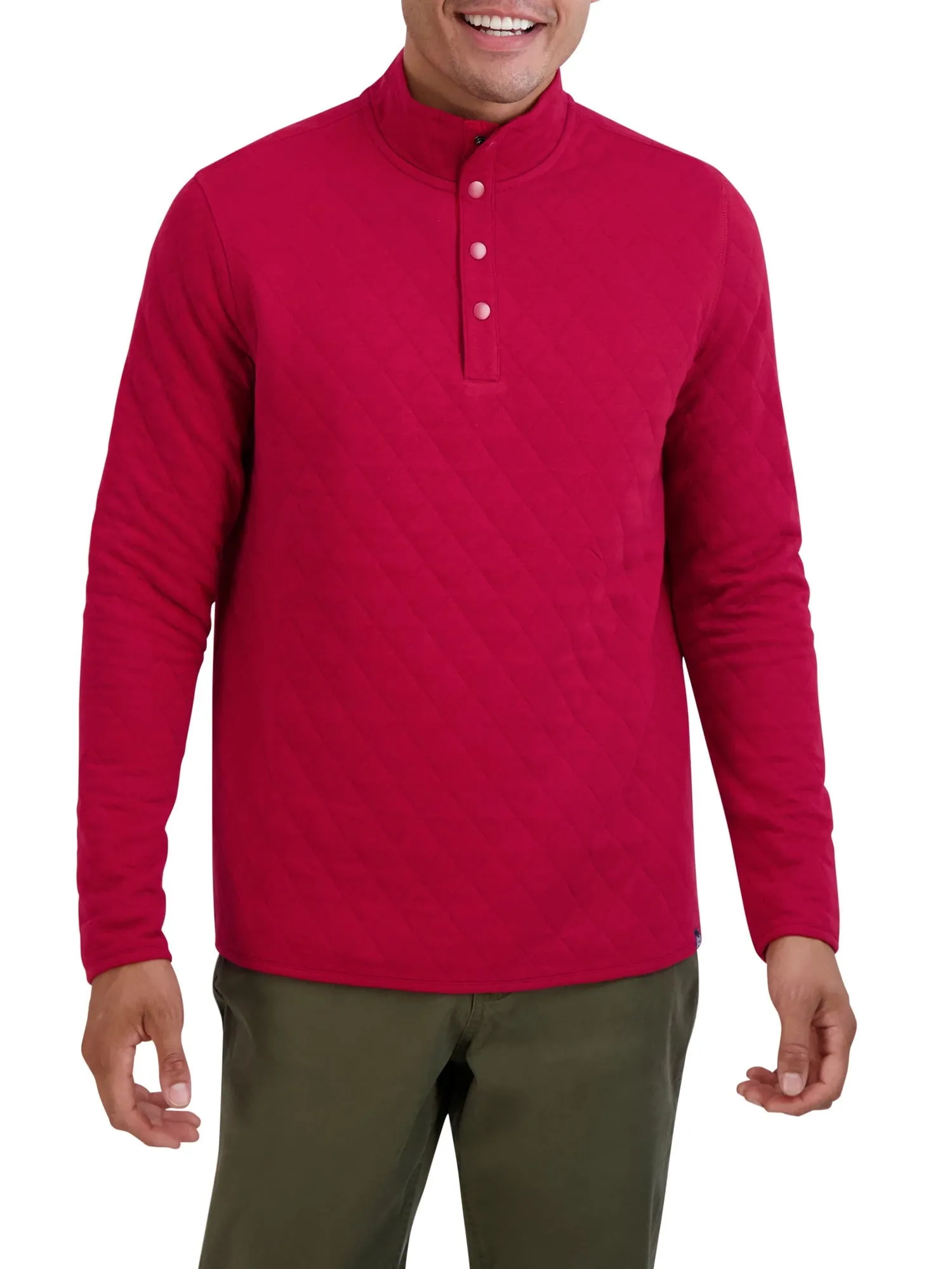 Chaps Men's Quilted Jersey Mock Neck Knit - Sizes XS up to 4XB