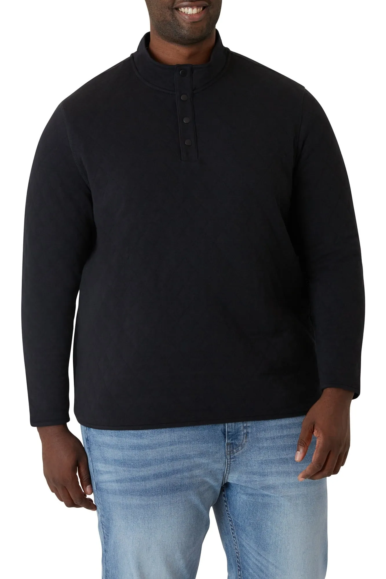 Chaps Men's Quilted Jersey Mock Neck Knit - Sizes XS up to 4XB