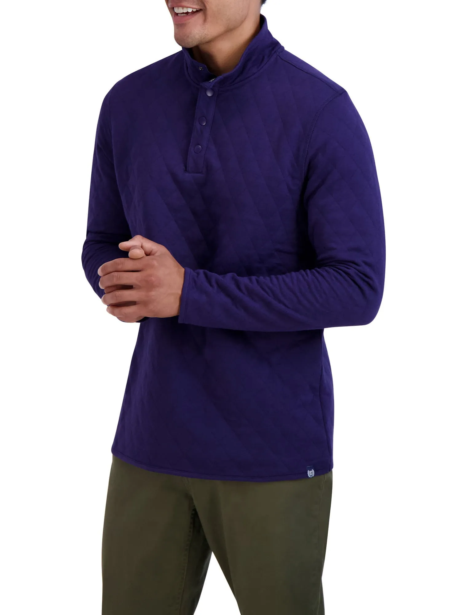 Chaps Men's Quilted Jersey Mock Neck Knit - Sizes XS up to 4XB
