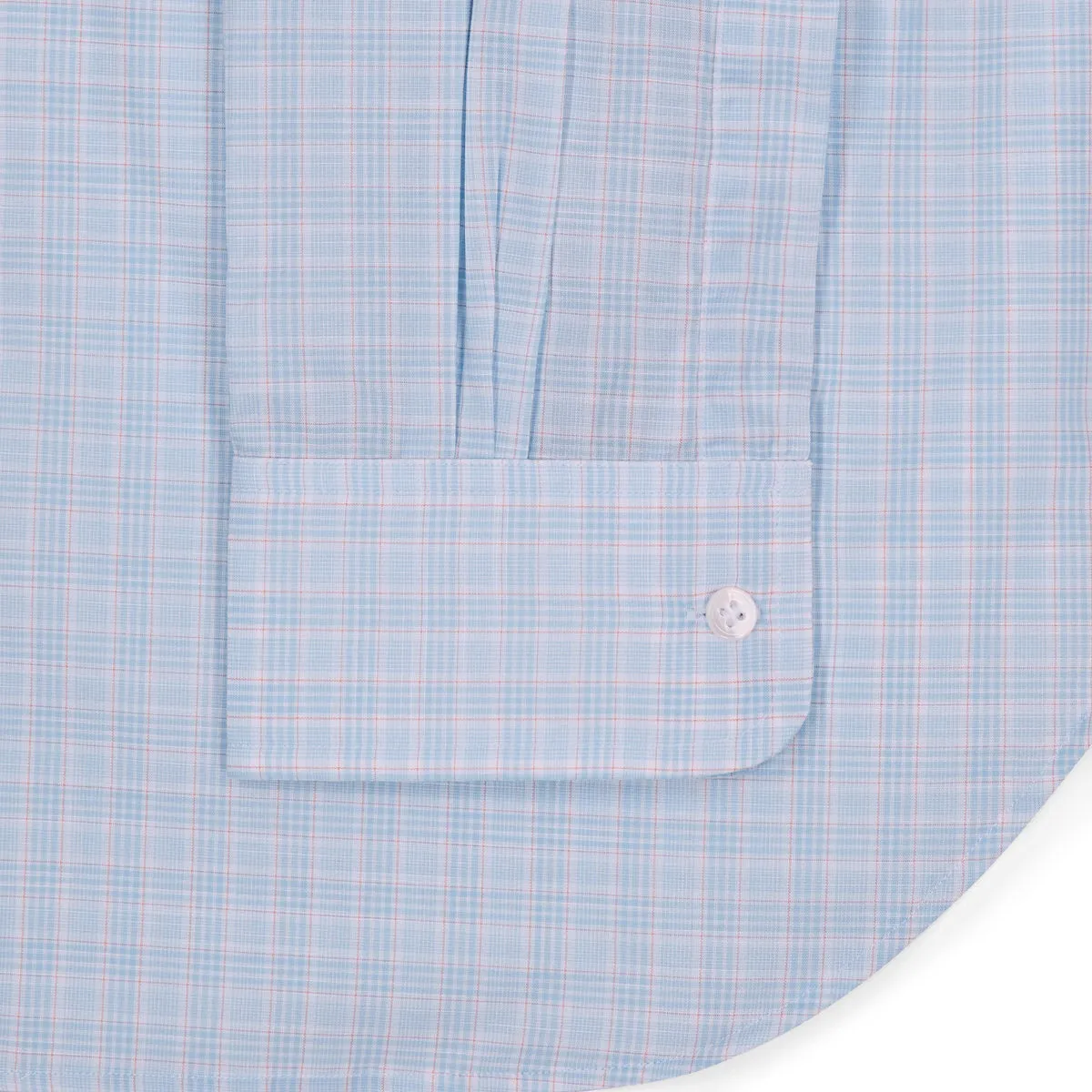 Classic Fit Chambray Check Button Cuff Shirt in Sky/Tan
