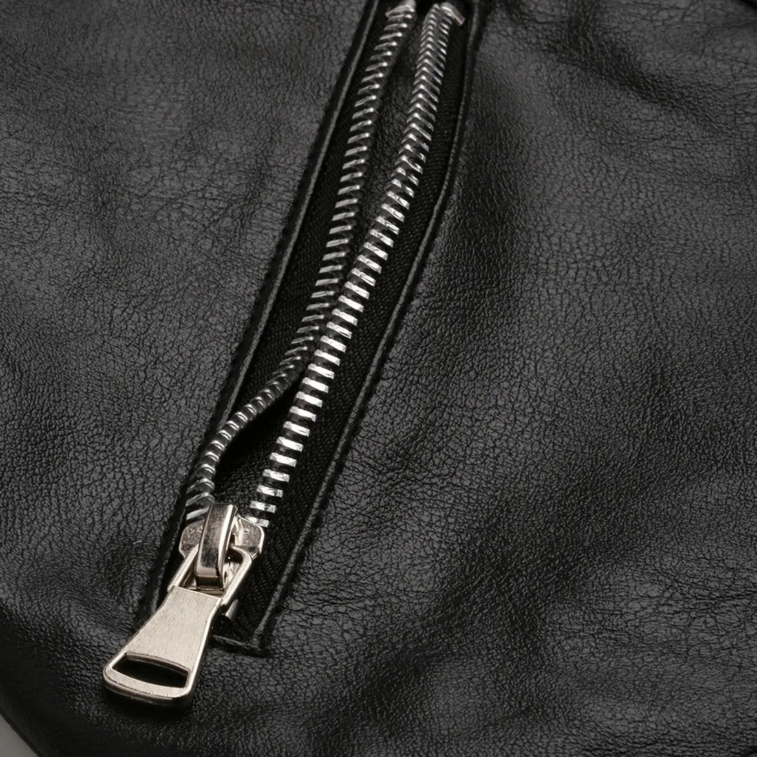 Collared PU Biker Jacket