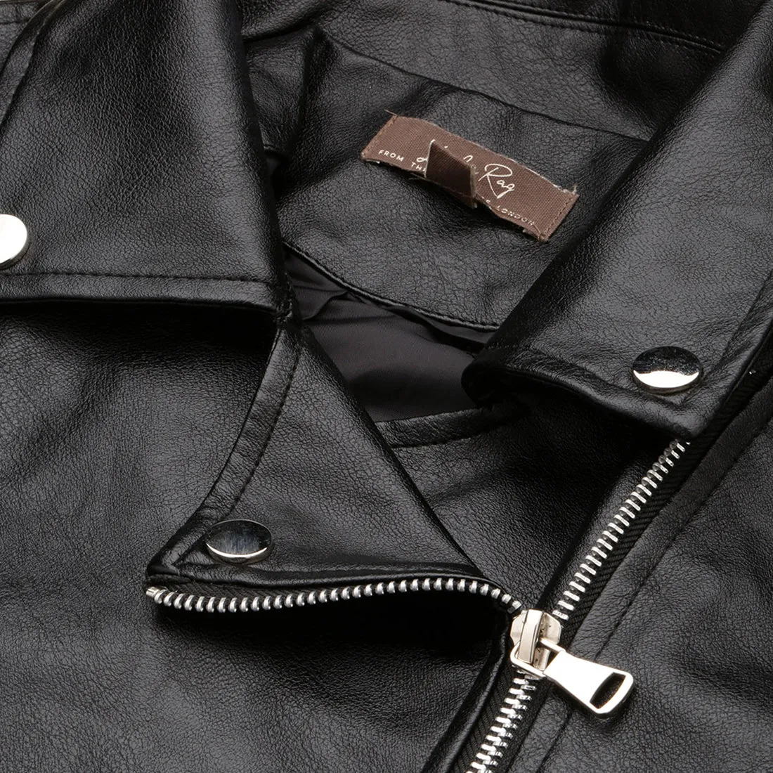 Collared PU Biker Jacket