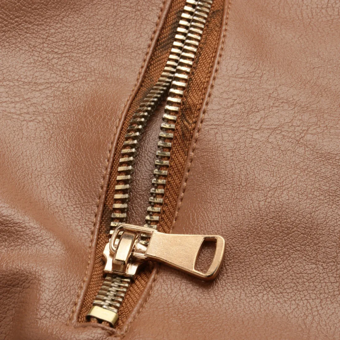 Collared PU Biker Jacket