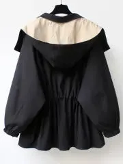 Color Block Hooded Coat