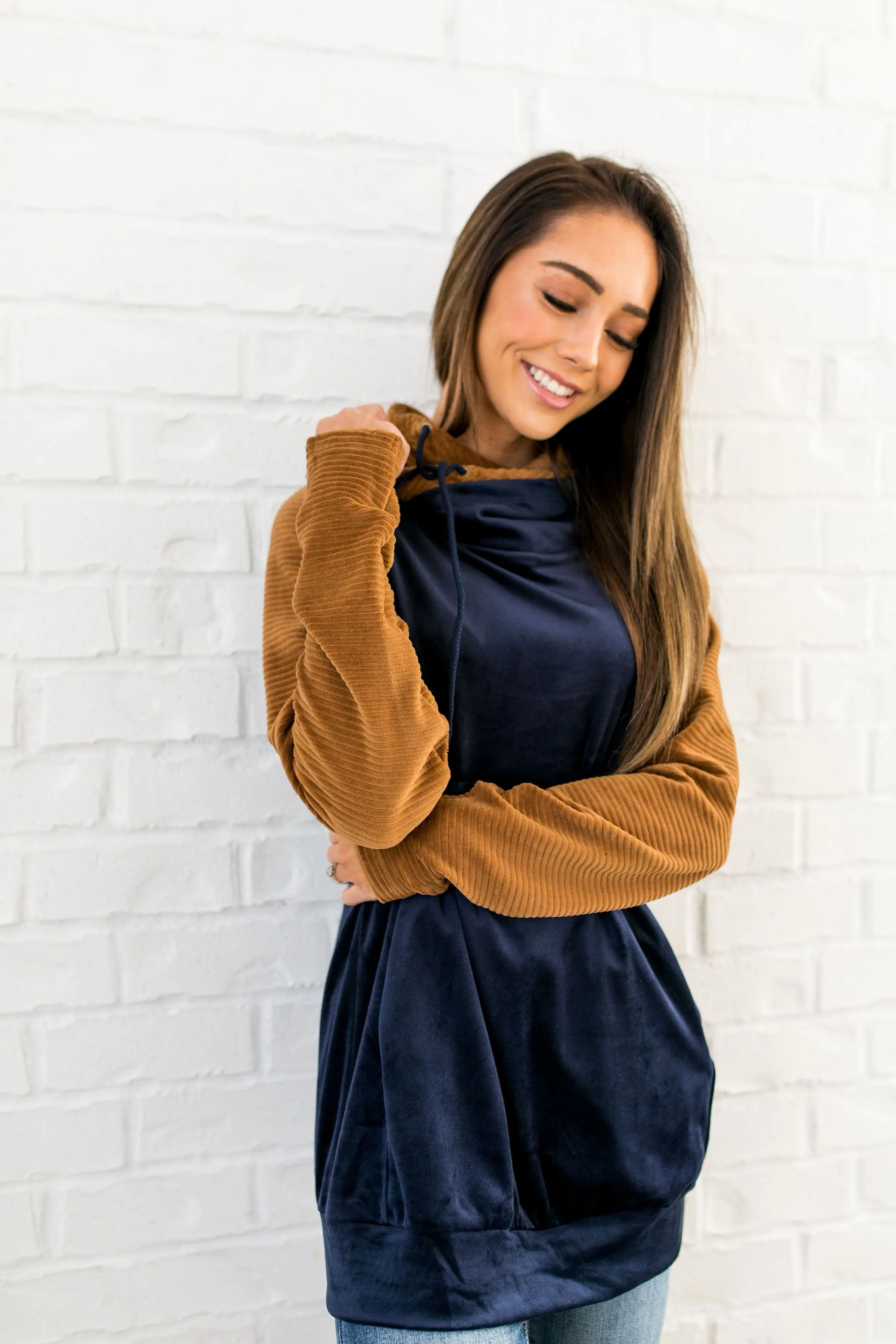 Daydreamer Velour Colorblock Hoodie - ALL SALES FINAL