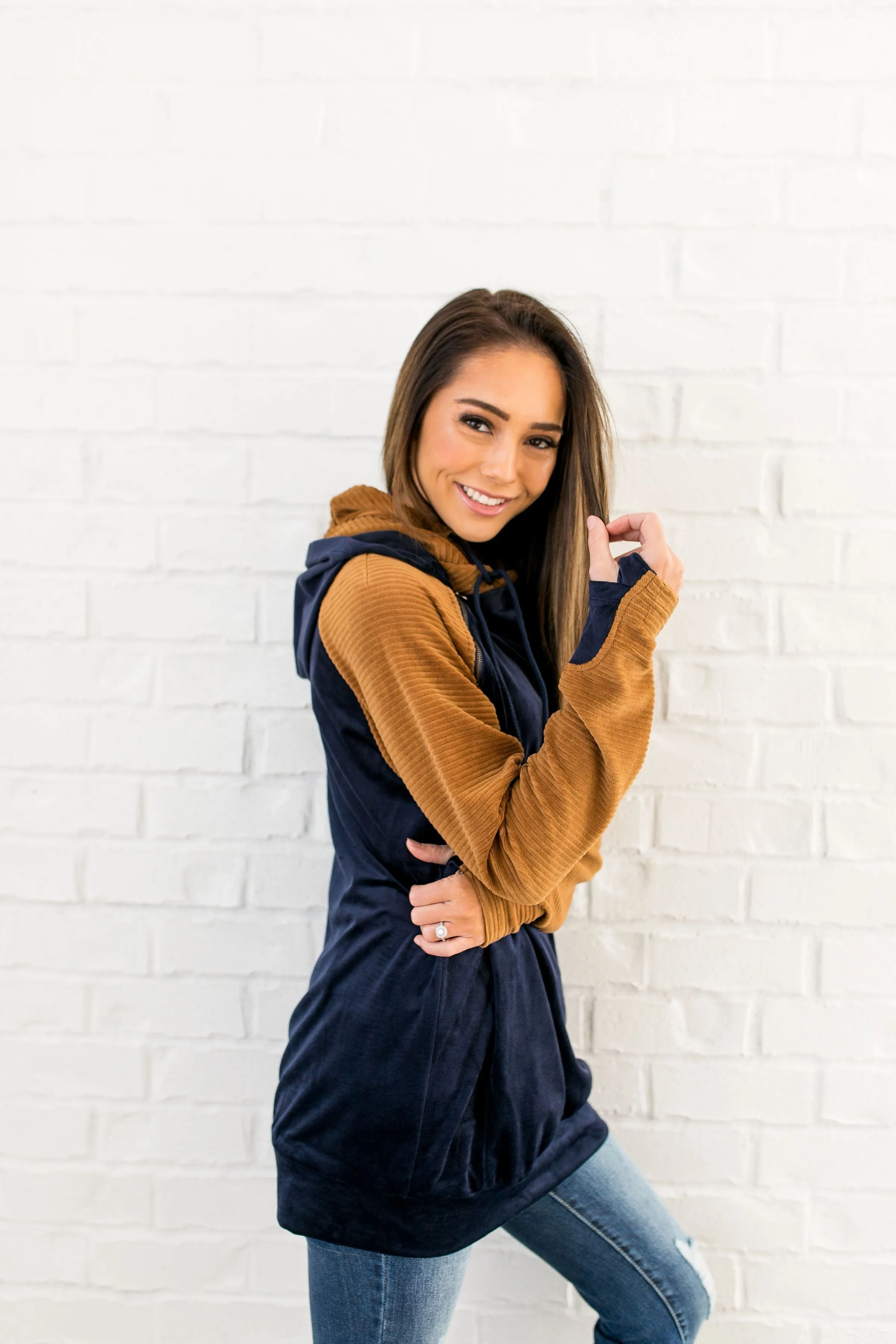 Daydreamer Velour Colorblock Hoodie - ALL SALES FINAL