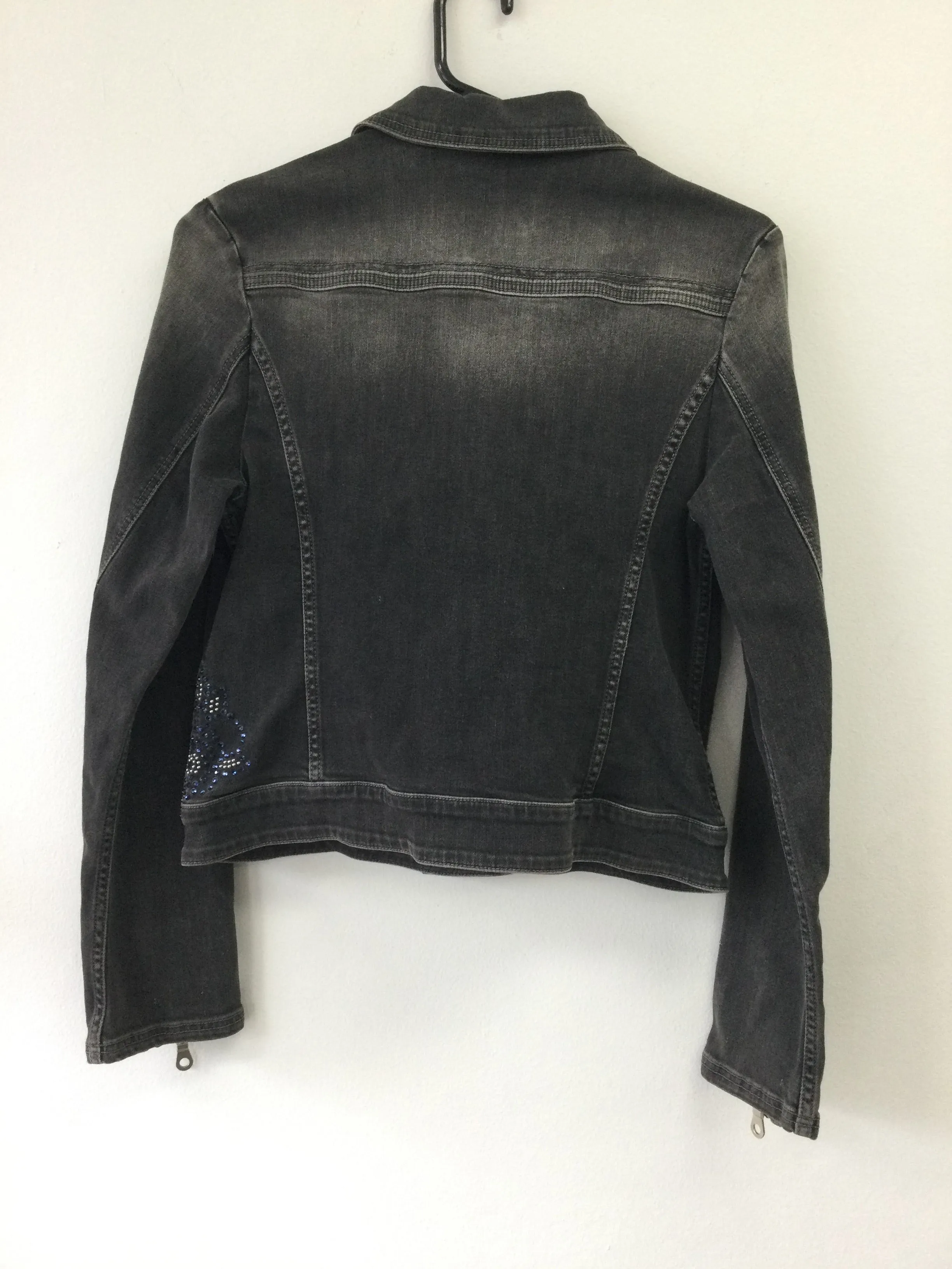Distressed Black Denim Jacket
