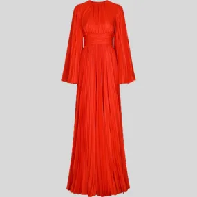 Elegant Long Sleeve Shirring Dress