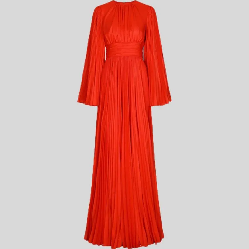 Elegant Long Sleeve Shirring Dress