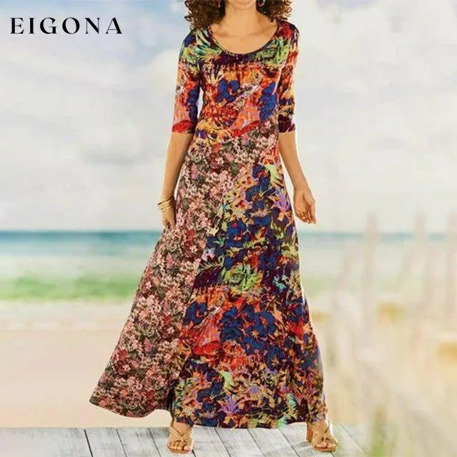 Elegant Printed Casual Dress