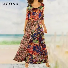 Elegant Printed Casual Dress