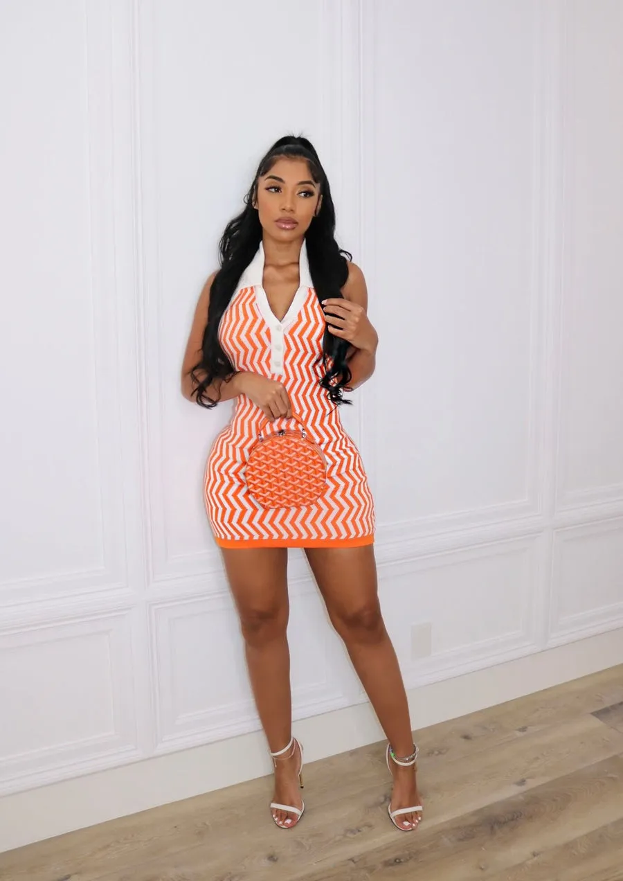 Elegant Striped Mini Dress