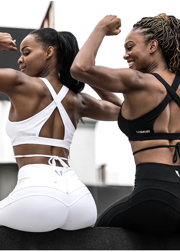 ELITE ABS BREATHABLE SPORTS BRA TOP WITH STRAP DETAIL