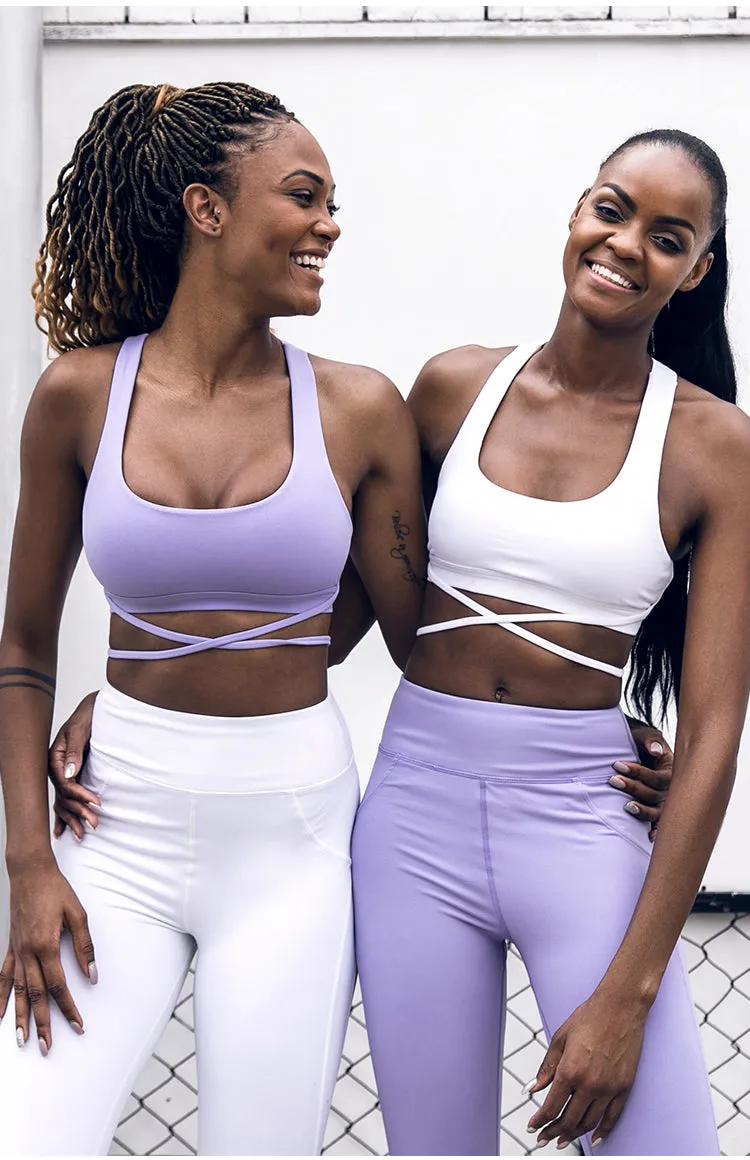 ELITE ABS BREATHABLE SPORTS BRA TOP WITH STRAP DETAIL