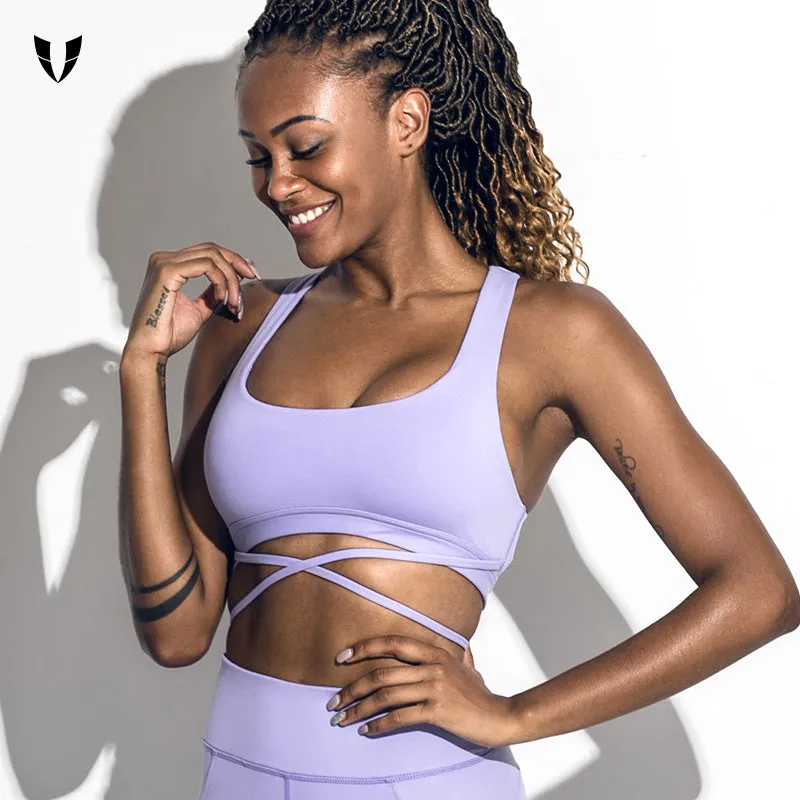 ELITE ABS BREATHABLE SPORTS BRA TOP WITH STRAP DETAIL
