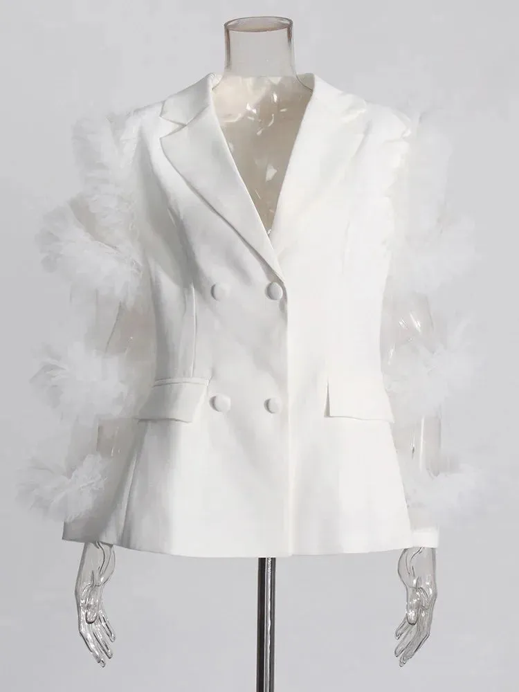 Fashion Mesh Sleeve Blazer