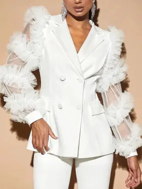 Fashion Mesh Sleeve Blazer