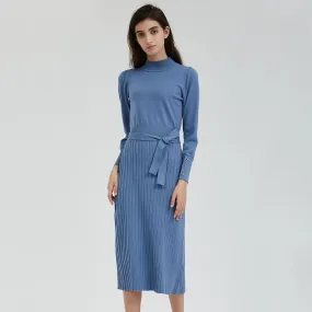 FashionSierra - Elegant Turtleneck Long Sleeve Sweater Dresses
