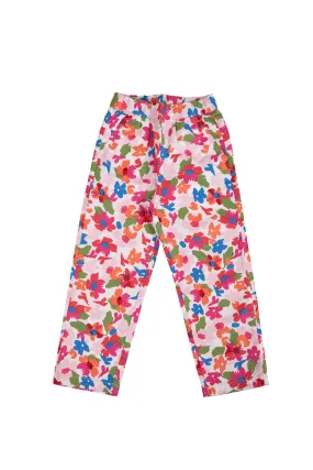 Floral Straight Pant For Girl - Multicolor