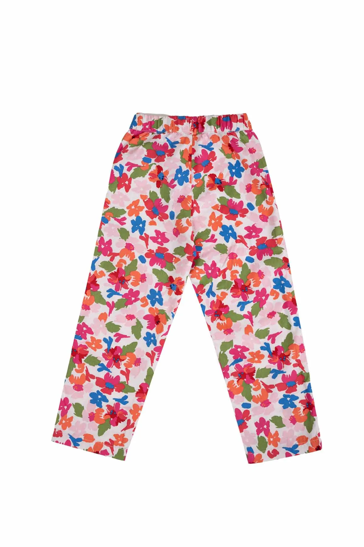 Floral Straight Pant For Girl - Multicolor