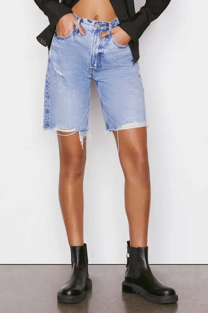 FRAME high rise bermuda short in Baines Rips